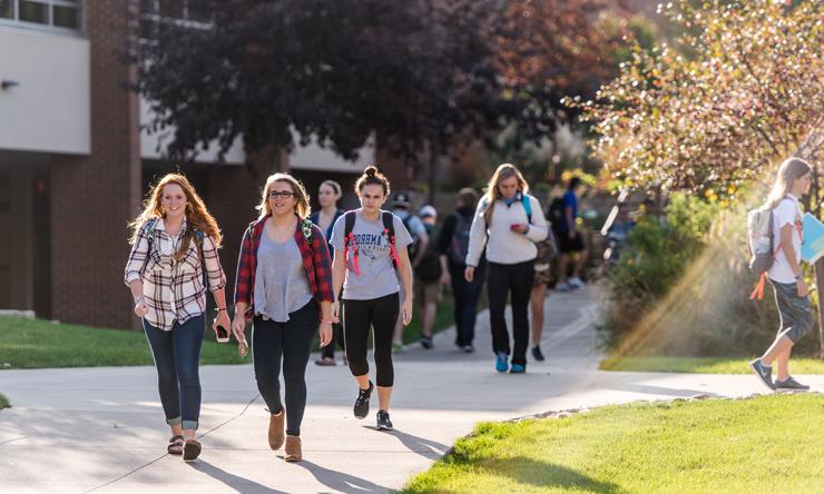 students walking